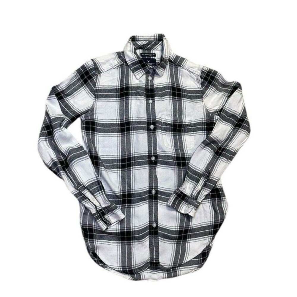 American Eagle soft shirt boyfriend fit long sleeve XS cabincore cozy
